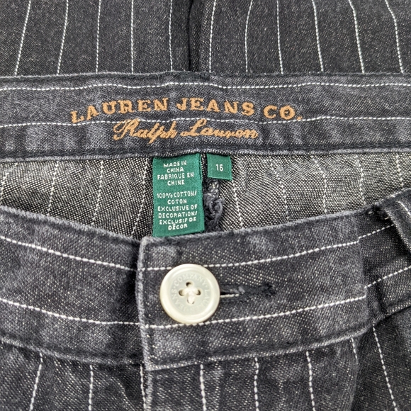 Lauren Jeans Co Ralph Lauren Womens 16 Striped Jeans Pinstripe with Wide Leg - Picture 5 of 8